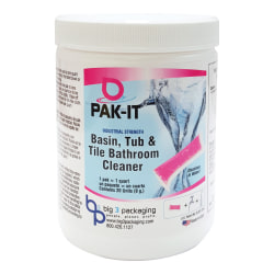 Big 3 Packaging PAK-IT Basin/Tub/Tile Bathroom Cleaner, Pack Of 20