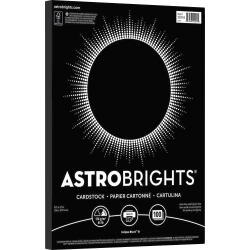 Astrobrights Color Card Stock Paper, 8-1/2" x 11", FSC® Certified, Eclipse Black, Pack Of 100 Sheets