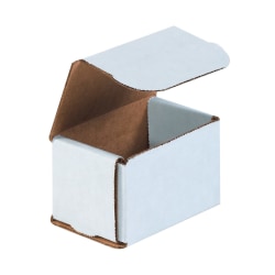 Partners Brand White Corrugated Mailers, 3" x 2" x 2", Pack Of 50
