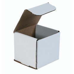 Partners Brand White Corrugated Mailers, 4" x 4" x 4", Pack Of 50