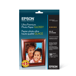 Epson® Ultra Premium Glossy Photo Paper, 5" x 7", Pack Of 20 Sheets