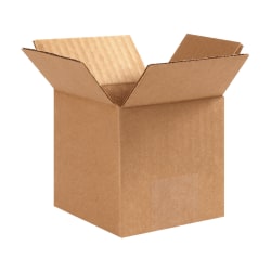 Partners Brand Corrugated Cube Boxes, 4" x 4" x 4", Kraft, Pack Of 25