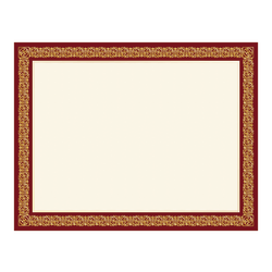 Geographics Certificates, 8-1/2" x 11", Burgundy Frame With Gold Foil, Pack Of 15