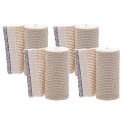 Medline Non-Sterile Matrix Elastic Bandages, 6" x 5 Yd., White/Beige, 4 Bandages Per Box, Case Of 5 Boxes