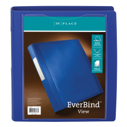 Office Depot® Brand Everbind™ View 3-Ring Binder, 1 1/2" D-Rings, Blue