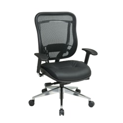 Office Star™ SPACE Big & Tall High-Back Mesh Chair, Black/Silver