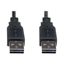 Eaton Tripp Lite Series Universal Reversible USB 2.0 Cable (Reversible A to Reversible A M/M), 3 ft. (0.91 m) - USB cable - USB (M) to USB (M) - 3 ft - black
