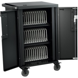 Bretford CoreX Cart - 3 Shelf - Steel - 33.2" Width x 25.8" Depth x 44.5" Height - Black - For 36 Devices