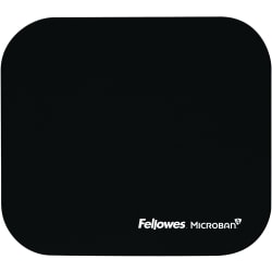 Fellowes Microban® Mouse Pad - Black - 8" x 9" x 0.1" Dimension - Black - Rubber Base, Polyester Surface - Tear Resistant, Wear Resistant, Skid Proof - TAA Compliant