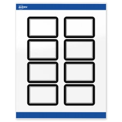 Avery® Print-To-The-Edge Labels With Sure Feed® Technology, S00-DKZ-PRWGP10, Rectangle, 2"x3", Glossy White, Preprinted Double Black Border Design, Pack Of 80
