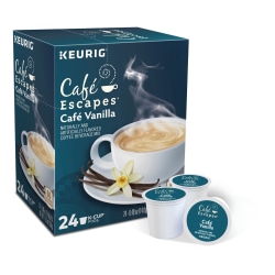 Cafe Escapes™ Single-Serve Coffee K-Cup® Pods, Cafe Vanilla, Carton Of 24