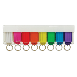 Office Depot® Brand Key Rack, Assorted Color Key Chains, Holds 8