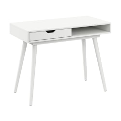 Bush Furniture Nora 40"W Writing Desk, Pure White, Standard Delivery