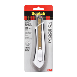 Scotch® Titanium Utility Knife, 18 mm, White/Black