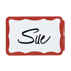 Maco® Name Badges, Red Border, Pack Of 100