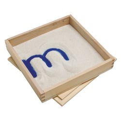 Primary Concepts Letter Formation Sand Tray, 8"H x 8"W x 1 1/2"D, Brown/Blue, Pack Of 4