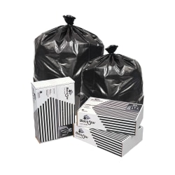 Pitt Plastics Linear Low-Density Can Liners, 0.65 mil, 30" x 60", 20-30 Gallons, Black, Pack Of 250