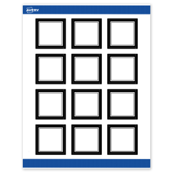 Avery® Print-To-The-Edge Labels With Sure Feed® Technology, S00-DM2-PRWMP10, Square, 2" x 2", Matte White, Preprinted Double Black Border Design, Pack Of 120