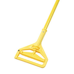 Unisan Quick-Change Vinyl-Coated Aluminum Mop Head Handle, 60", Yellow