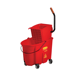 Rubbermaid® Commercial WaveBrake Plastic/Steel Side-Press Wringer/Bucket Combo, 8.75 Gallons, Red