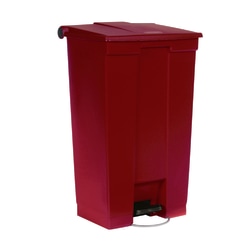 Rubbermaid® Rectangular Plastic Step-On Waste Container, 23 Gallons, 32 1/2" x 19 3/4" x 16 1/8", Red