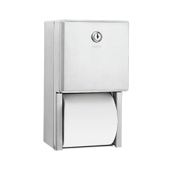 Bobrick 2-Roll Toilet Tissue Dispenser, 6 1/8" x 6" x 11", Stainless Steel