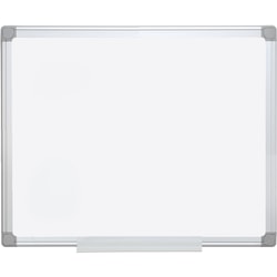 MasterVision® Earth Silver Easy Clean™ Non-Magnetic Melamine Dry-Erase Whiteboard, 24" x 36", 80% Recycled, Aluminum Frame With Silver Finish