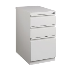 WorkPro® 20"D Vertical 3-Drawer Mobile Pedestal File Cabinet, Light Gray