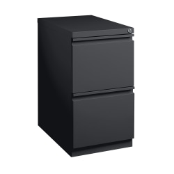 WorkPro® 20"D Vertical 2-Drawer Mobile Pedestal File Cabinet, Black