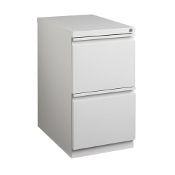 WorkPro® 20"D Vertical 2-Drawer Mobile Pedestal File Cabinet, Light Gray