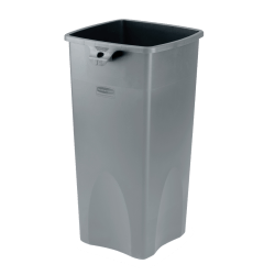 Rubbermaid® Square Plastic Trash Container, 23 Gallons, 31"H x 15-1/2"W x 16-1/2"D, Gray
