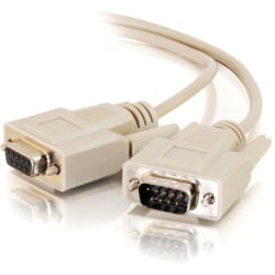 C2G - Serial extension cable - DB-9 (M) to DB-9 (F) - 10 ft - molded, thumbscrews - beige