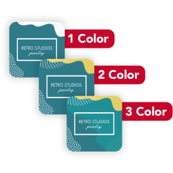 1, 2 Or 3 Color Custom Printed Labels And Stickers, Square, 1" x 1", Box Of 250