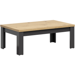 Lifestyle Solutions Essex Coffee Table, 15-3/4"H x 43-1/3"W x 25-3/5"D, Dark Gray/Natural