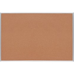 Lorell® Basic Cork Board, 36" x 24", Aluminum Frame With Brown Finish