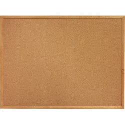 Lorell® Wood Frame Cork Board, 24" x 18", Wood Frame With Oak Finish