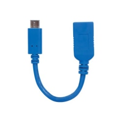 Manhattan SuperSpeed USB 3.1 Gen1 Type-C Male To Type-A Female Device Cable, 5 Gbps, 6", Blue, 353540