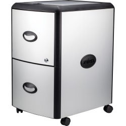Storex 18"D Vertical Mobile File Cabinet, Platinum/Gray