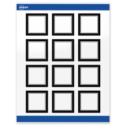 Avery® Print-To-The-Edge Labels With Sure Feed® Technology, S00-DM2-PRWGP10, Square, 2" x 2", Glossy White, Preprinted Double Black Border Design, Pack Of 120