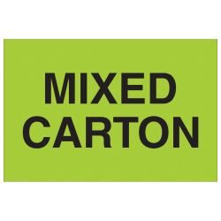 Tape Logic® Preprinted Shipping Labels, DL1318, Mixed Carton, Rectangle, 2" x 3", Fluorescent Green, Roll Of 500