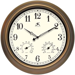 Infinity Instruments Round Wall Clock, 18", Bronze/Ivory