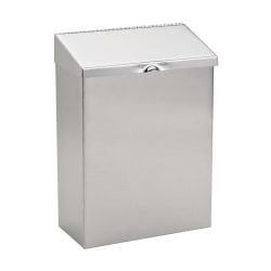 Hospital Specialty Stainless Steel Sanitary Napkin Receptacle, 11" x 8" x 4", Silver
