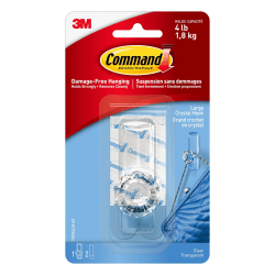 3M™ Command™ Damage-Free Removable Crystal Plastic knob Hook, 4 Lb, Large, Clear