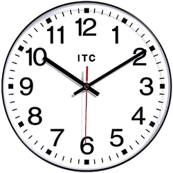 Infinity Instruments Round Wall Clock, 12", Black/White