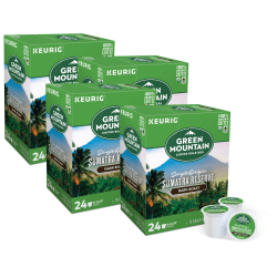 Green Mountain Coffee® Single-Serve Coffee K-Cup®, Sumatran Reserve, Carton Of 96, 4 x 24 Per Box