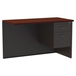 WorkPro® Modular 48"W Right Return For Computer Desk, Charcoal/Mahogany