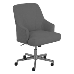 Serta® Leighton Mid-Back Office Chair, Medium Gray/Chrome