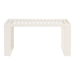 Linon Keir Wood Outdoor Furniture Coffee Table, 18"H x 36"W x 20"D, Antique White