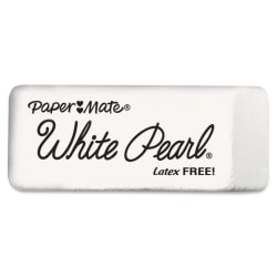 Paper Mate Latex-free White Pearl Eraser - Lead Pencil Eraser - Latex-free, Smudge Resistant - 12/Box - White