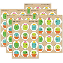 TREND Stinky Stickers, Cactus Cuties, Citrus scent, 48 Per Pack, Set Of 6 Packs